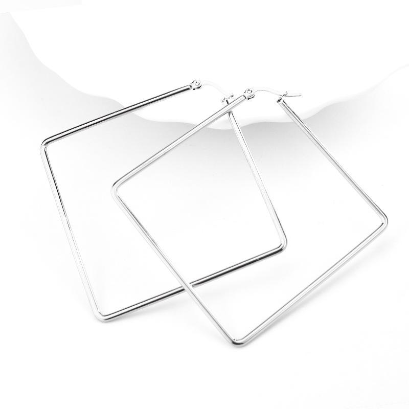 Minimalist Geometric Circular Large Hoop Earrings for Women Exaggerated Personality Stainless Steel Fashion Items Jewelry Gifts