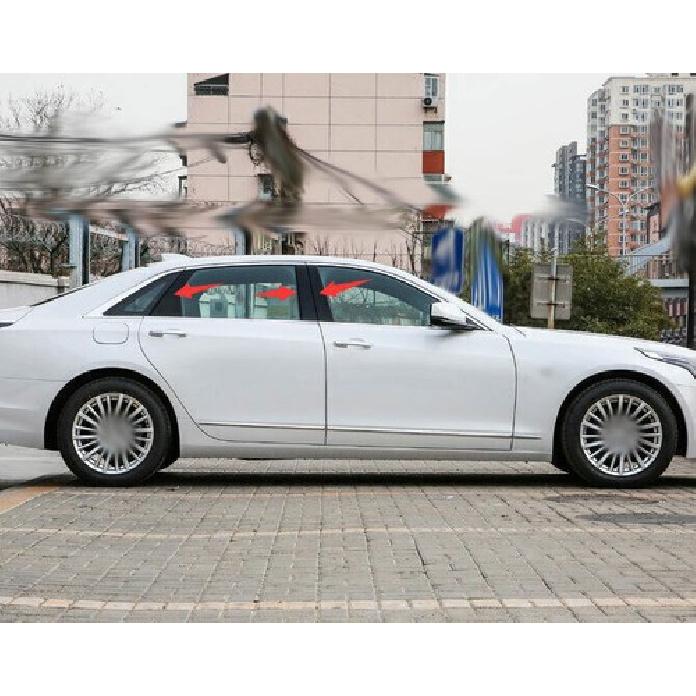 6x For Cadillac CT6 2016-2021 Gloss Black Pillar Post Cover Window Door Trim Set