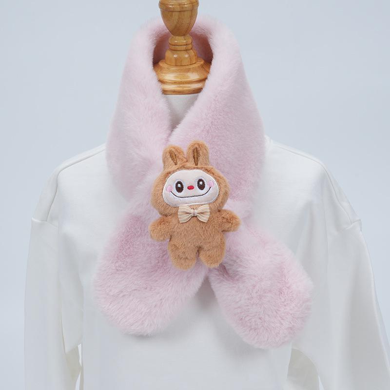 Plüsch-Winter-Schal im koreanischen Stil, Süßer und warmer Nackenschutz für Mädchen und Schülerinnen