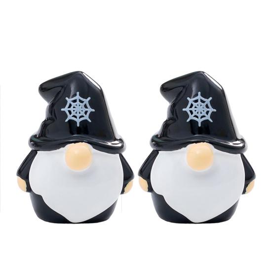 

2 Pcs Halloween Mini Gnome Figurine Gothic Miniature Gnome Ornaments Tiny Resin Wizard Gnome Statue for Home Party Decor B