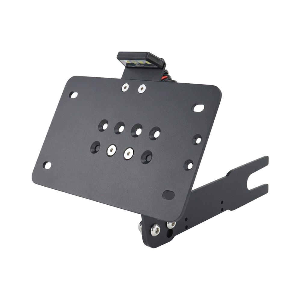 

1 Set Universal Side Mount Motorcycle Registration Number License Plate Holder Bracket With LED Light Fender Eliminator чёрный