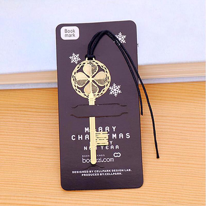 1set Feather Angel Key Bookmarks Creative Classical Exquisite Mini Metal Art Pattern Bookmark
