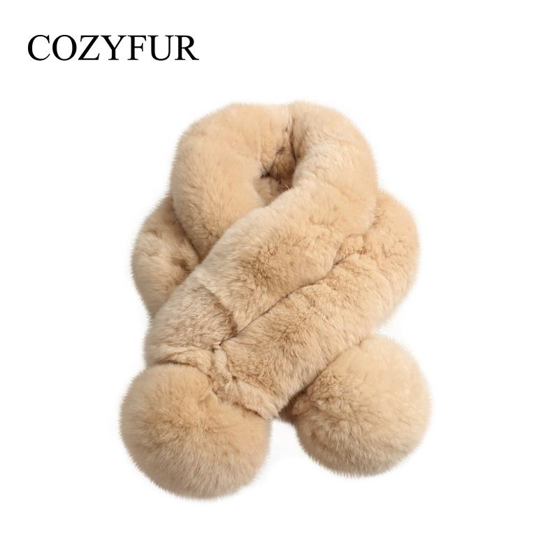 Rex Rabbit Hair Scarf Women's Autumn and Winter Korean Version Thickened Warm Plush Fur Scarf Mao Mao Collar Real Hair