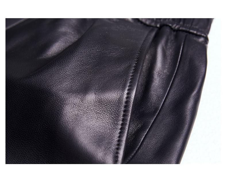 Women's 2025 New High-Waist Sheepskin Leather Shorts: Slim, All-Match, Wide-Leg Trend