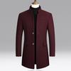 Men Trench Coat Solid Color Warm Autumn Winter Windproof Slim Jacket for Daily Wear