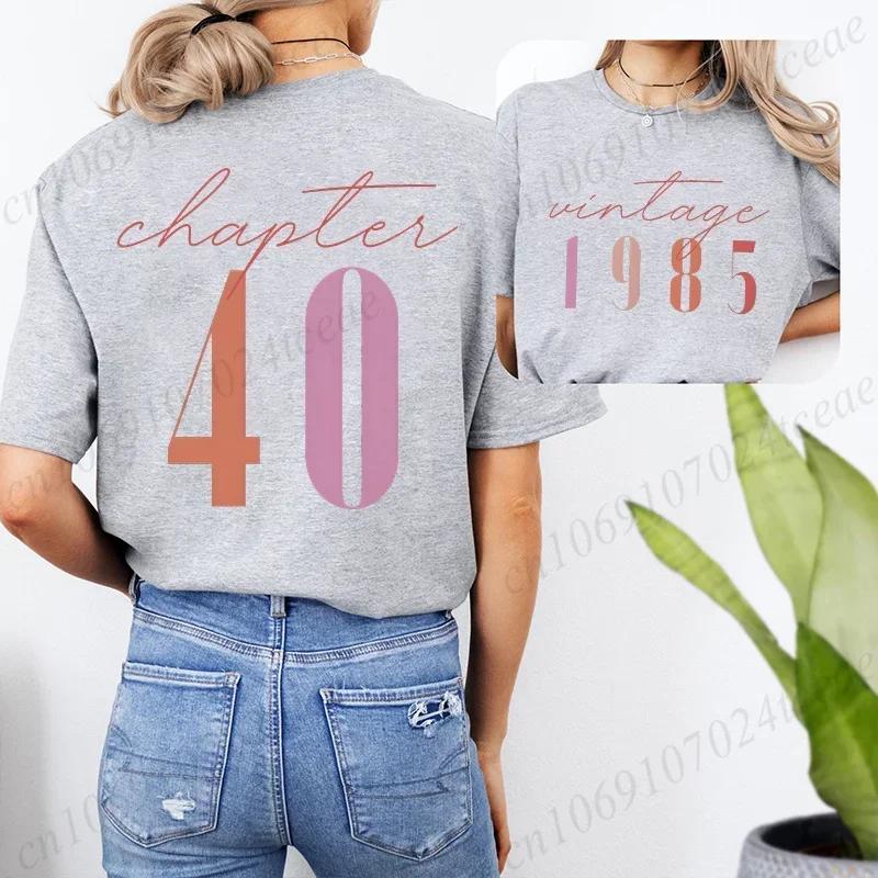 Tshirts for Women Classic 40th Milestone Best Friend Classic T-shirts for Women Vintage 40th Birthday Year Tops Streetwear Women