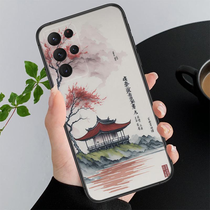 Japan Style Landscape Scaneary Phone Case For Samsung A35 A55 A54 A15 A25 A05s A05 A22 A24 A52 A33 A34 M34 M14 M54 M23