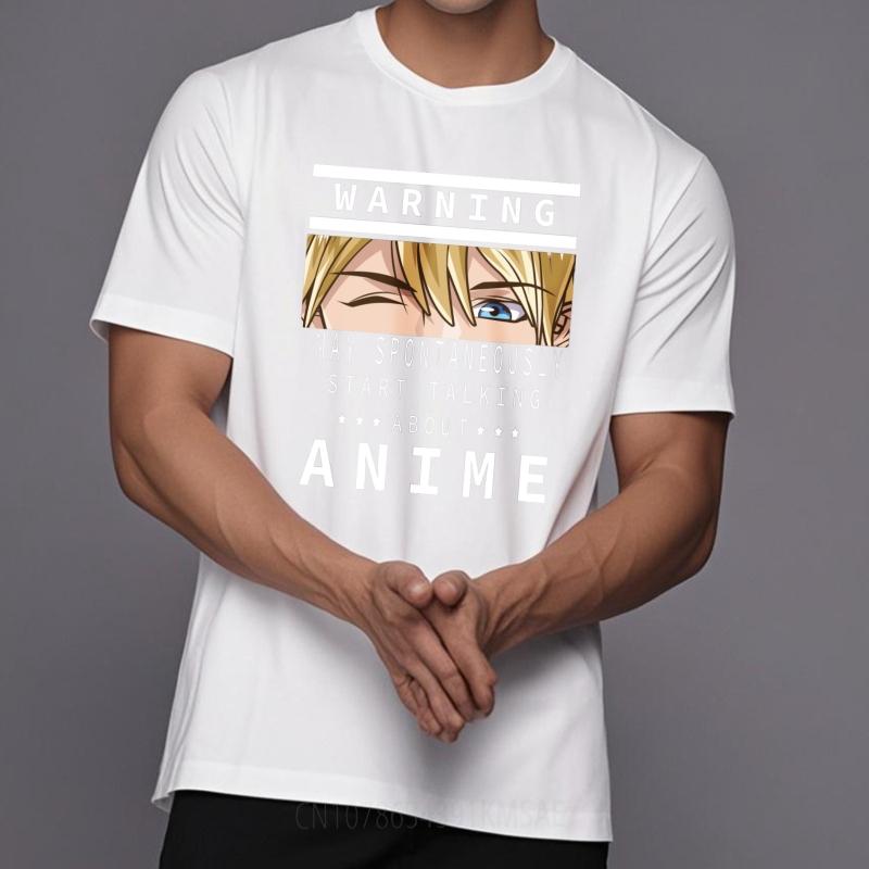 Summer top Relaxed Fit For men Oneck tshirt Brand Warning May Spontaneously Start Talking About Anime Stylish Unisex Tshirt