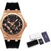 Premium Luxury Sports Watch for Men Water Resistant Automatic Mechanical Stone Style Timepiece Men's Wristwatch Retro Watch