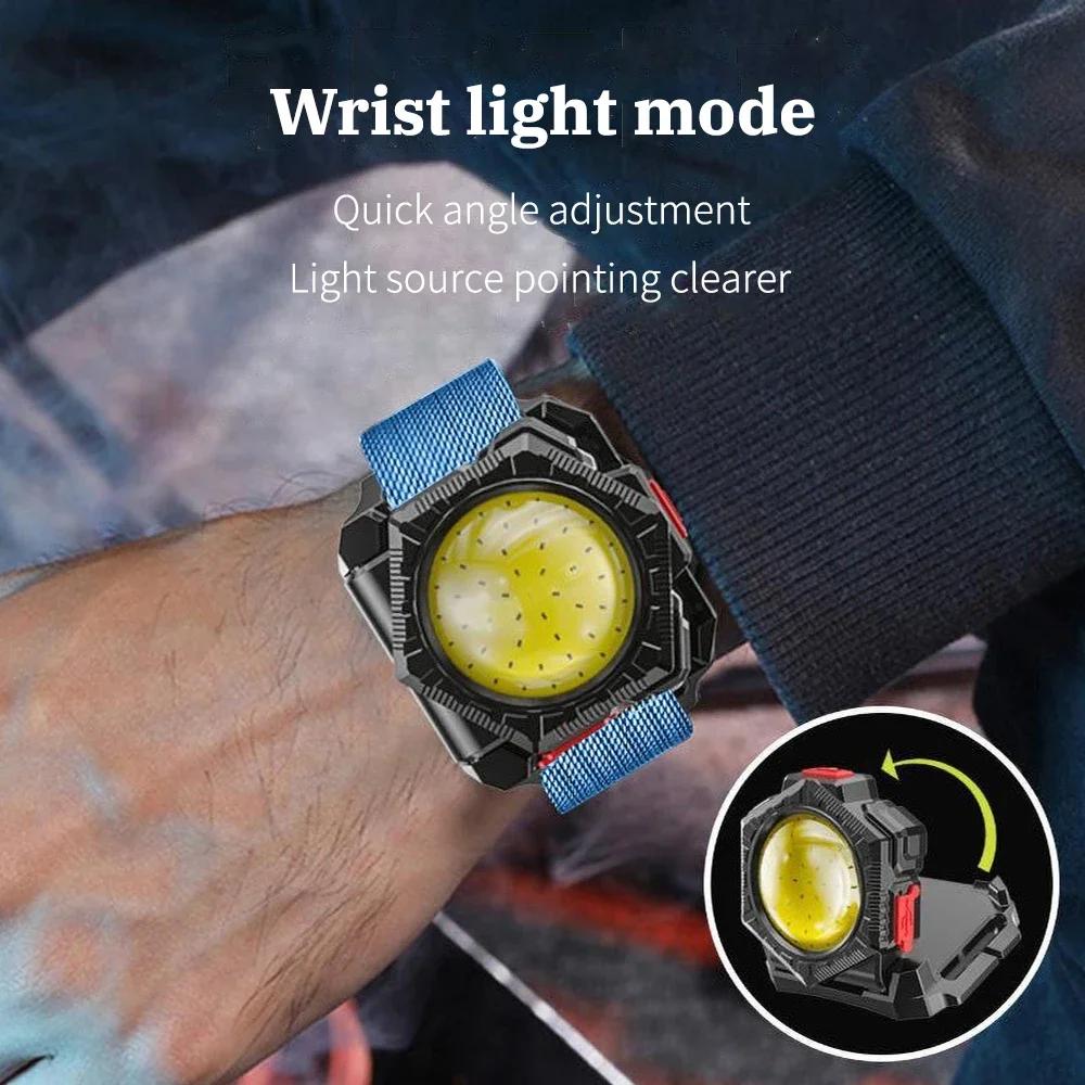 3 IN 1 Multifunctional COB Headlamp USB Rechargeable Wrist Light Outdoor Night Running Waist Bag Light Portable Fishing Belt Pack Light