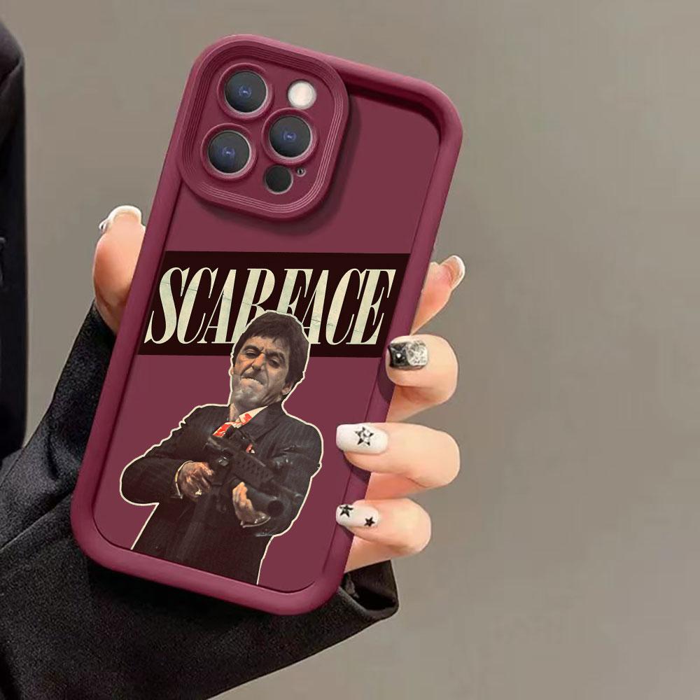 Liquid Silicone Cases For iPhone 15 14 13 12 11 Pro Max 7 8 16 X XS 14 15ProMax Phone Case Scarface 1983 film Al Pacino Covers