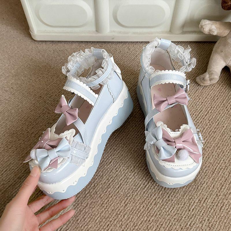 Platform muffin Mary Jane heightening small leather shoes 2025 spring and summer new Japanese sweet and cute round head single shoes