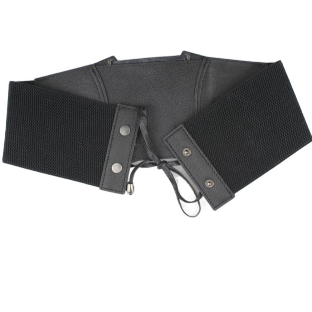 Elastic Wide Cummerbunds Solid Color Western Cowboy Belt Retro PU Leather Corset  Outfits