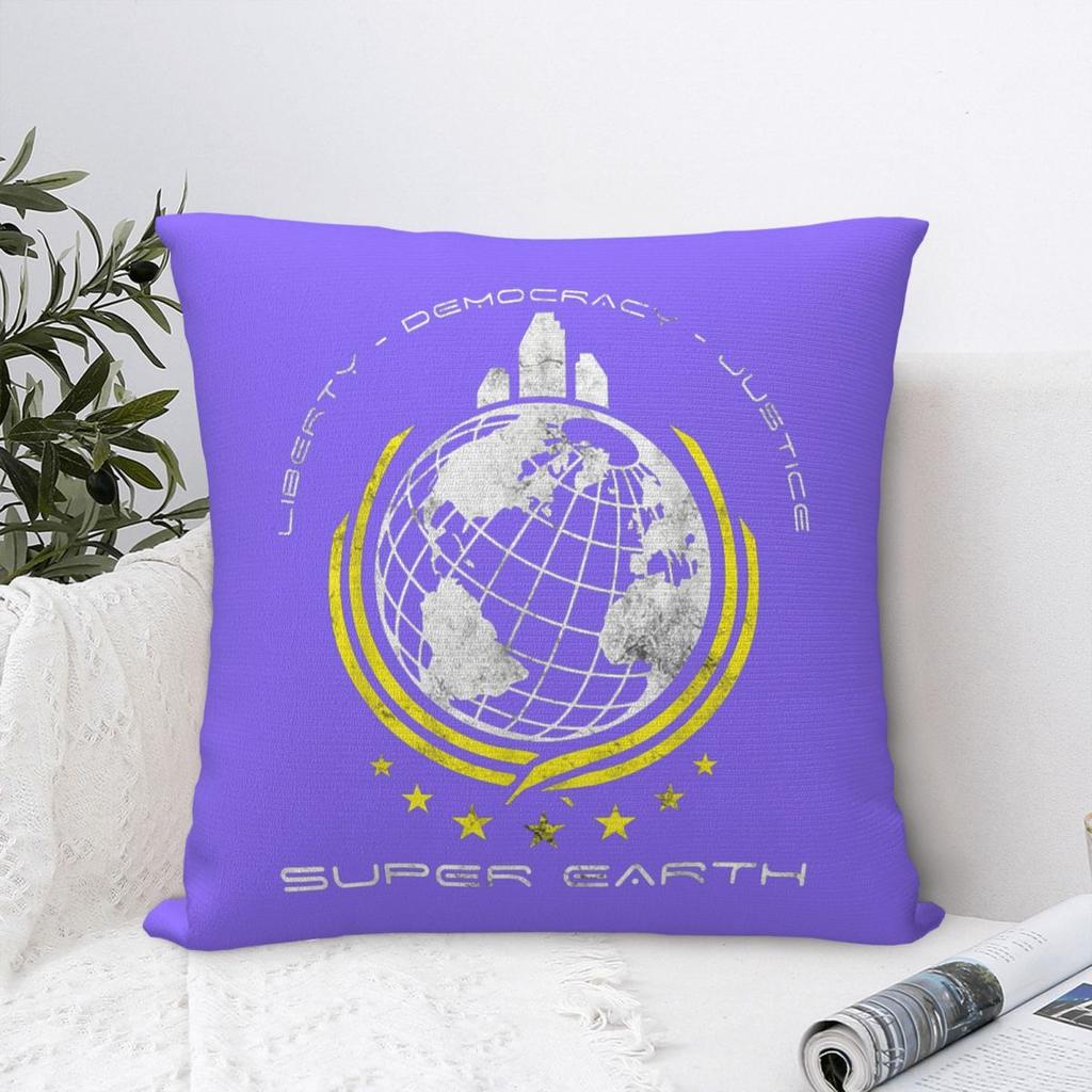 Super Earth Diving Into Hell For Liberty Platform Square Pillowcase Cushion Cover Pillow Case Throw Pillow Cover for Home Car