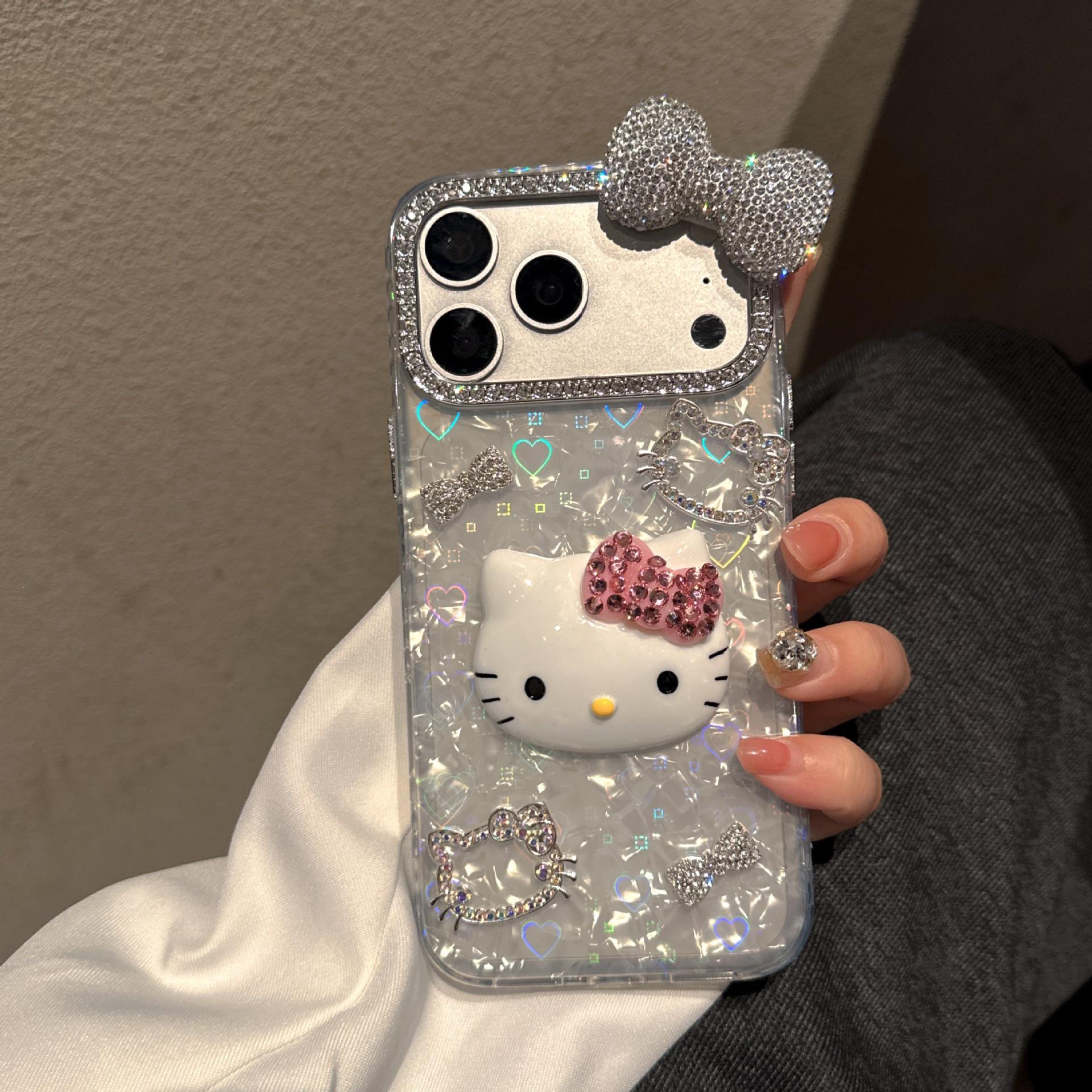 

KT Cat Head Shell Pattern Phone Case for iPhone 15/16/17 Pro Max 11
