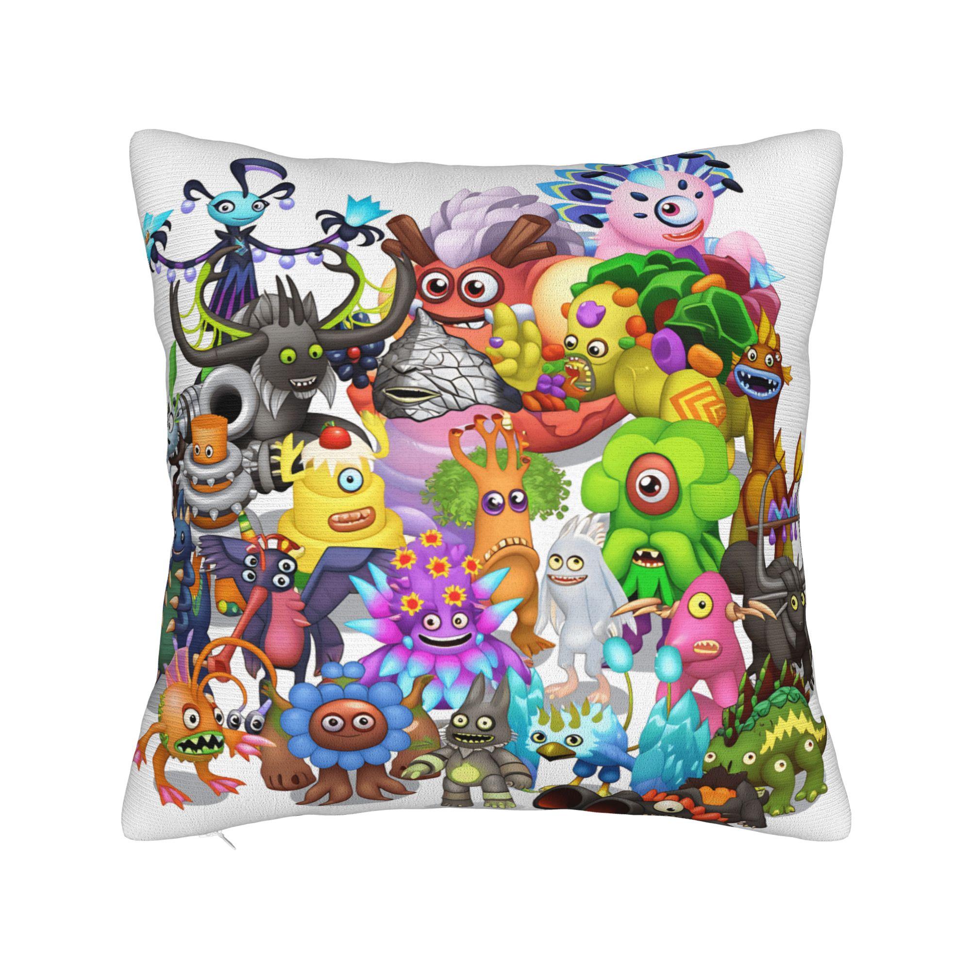 

My S-Singings M-Monsters Pillow Case Kawaii Pillow Cover Graphic Pillowcases For Living Room Sofa 12x12Inch