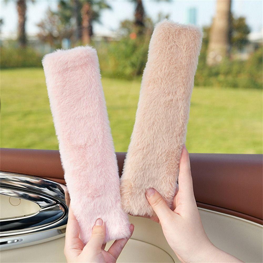 Comfortable Car Seat Belt Cover Soft Plush Safety Belts Protector  Auto Decoration