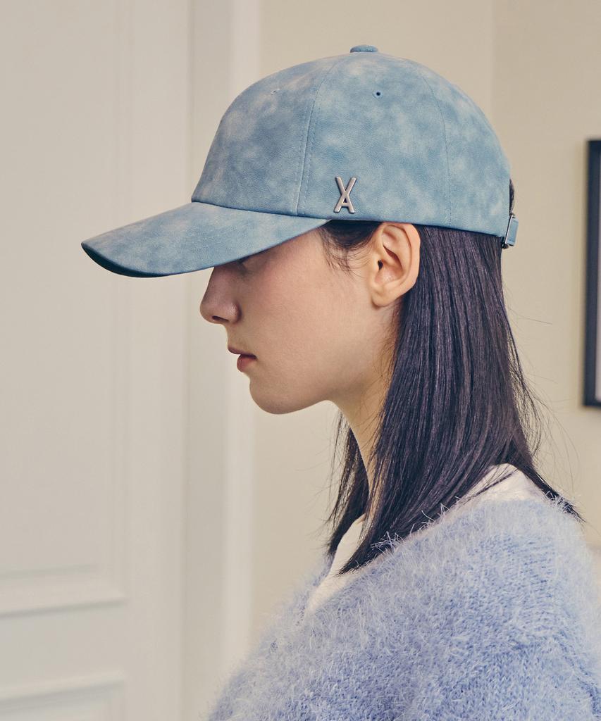 Bajal Va Studded Vegan Leather Ball Cap Aquamarine
