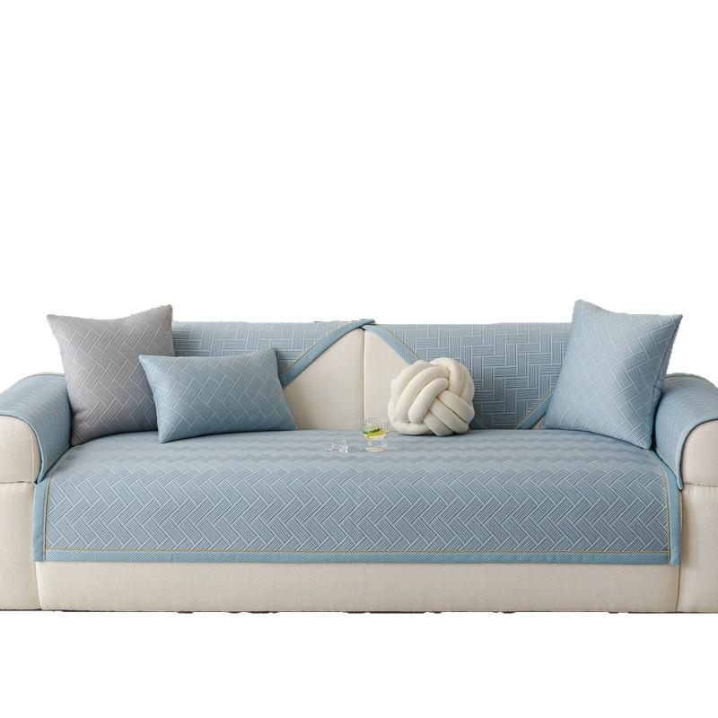 Cool Ice Silk Special-Shaped Sofa Cushion  New Fixed Non-Slip Summer Mat Seat Cushion Irregular Sofa Cover
