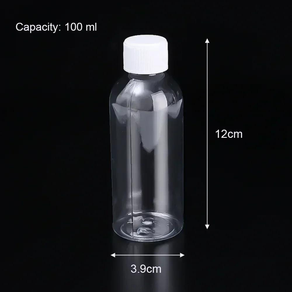 110Pcs Refillable Bottles 10Ml 20Ml 30Ml 50Ml 80Ml 100Ml Plastic Pet Clear Empty Seal Bottles Sample Containers With Screw Cap