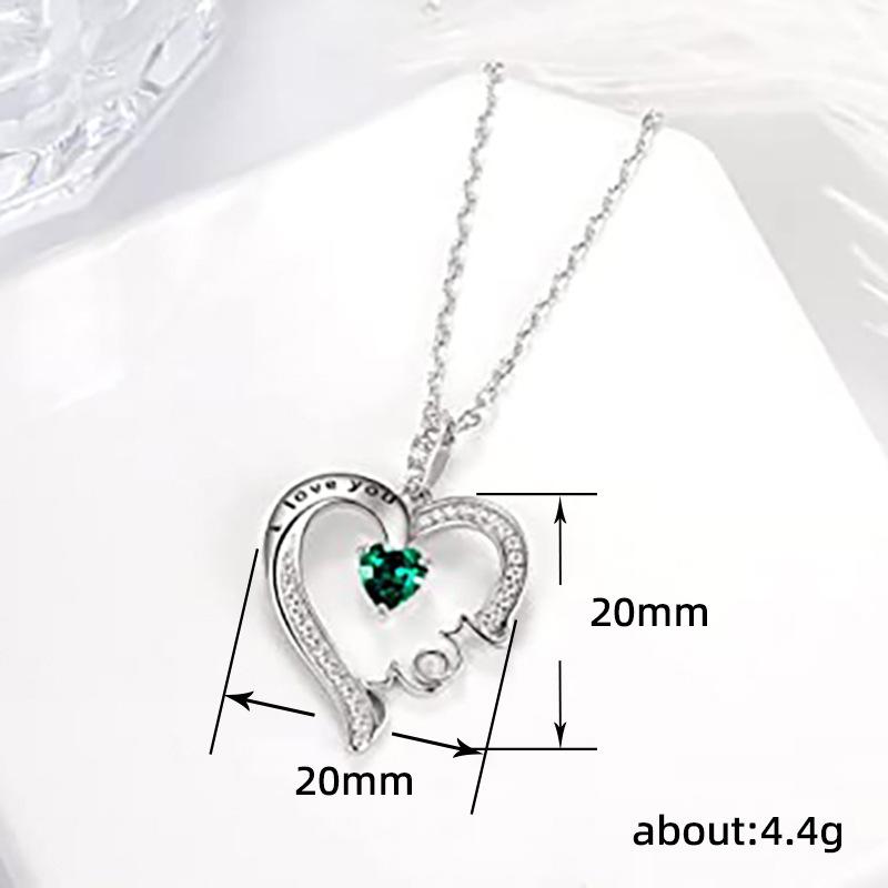 Letter Love Necklace, Retro Design Heart-Shaped Collarbone Chain, Gift For Mother