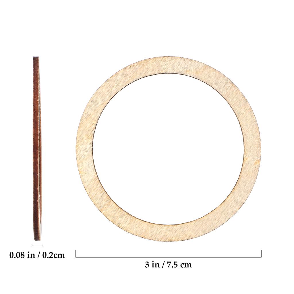 50pcs Wood Chip Craft Accessories 6Cm Round Diy Decorative Pieces For Scrapbooking Hollowed Mini Slices Wall Hanging Christmas
