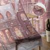 Christmas Snowman Snow Scene Pink House Window Tulle Curtains For Living Room Kitchen Christmas Home Decor Sheer Voile Curtains