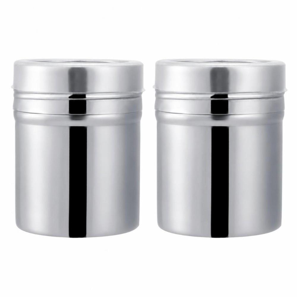 2Pcs 401 Stainless Steel Sealed Storage Jar 120ml/240ml/330ml Lid Included Coffee Grounds Container Tea Canister Travel Use