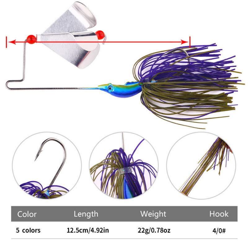Lure Bait Composite Spinner Tractor Noise Blade12.5CM22GNew Beard Man Freshwater and Saltwater Universal Fishing Gear Bait