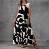 Summer 2026 European V-Neck Casual Women's Printed Long Dress