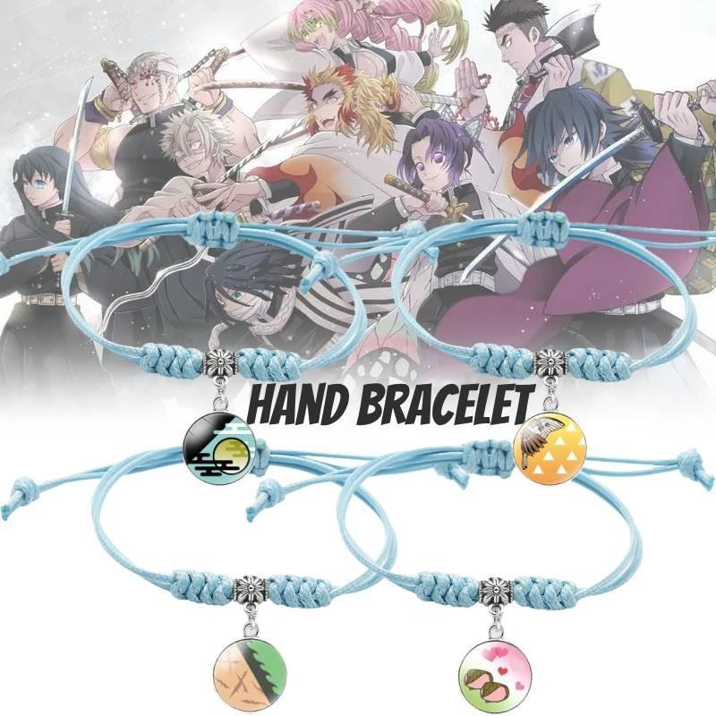 Superbe bracelet Demon Slayer Pierre du Temps Bleu Lac Design de Personnage d'Anime