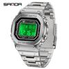 Sanda Men's Waterproof Square Multifunction Sports Alarm Watch