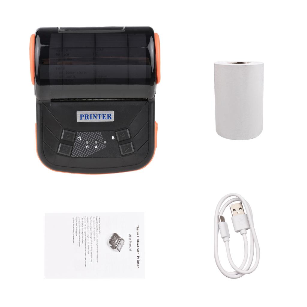 Portable 80mm Receipt Thermal Printer Wireless   Mobile Bill Printer for   System ESC POS Print   for Restaurant Retail Store Orange