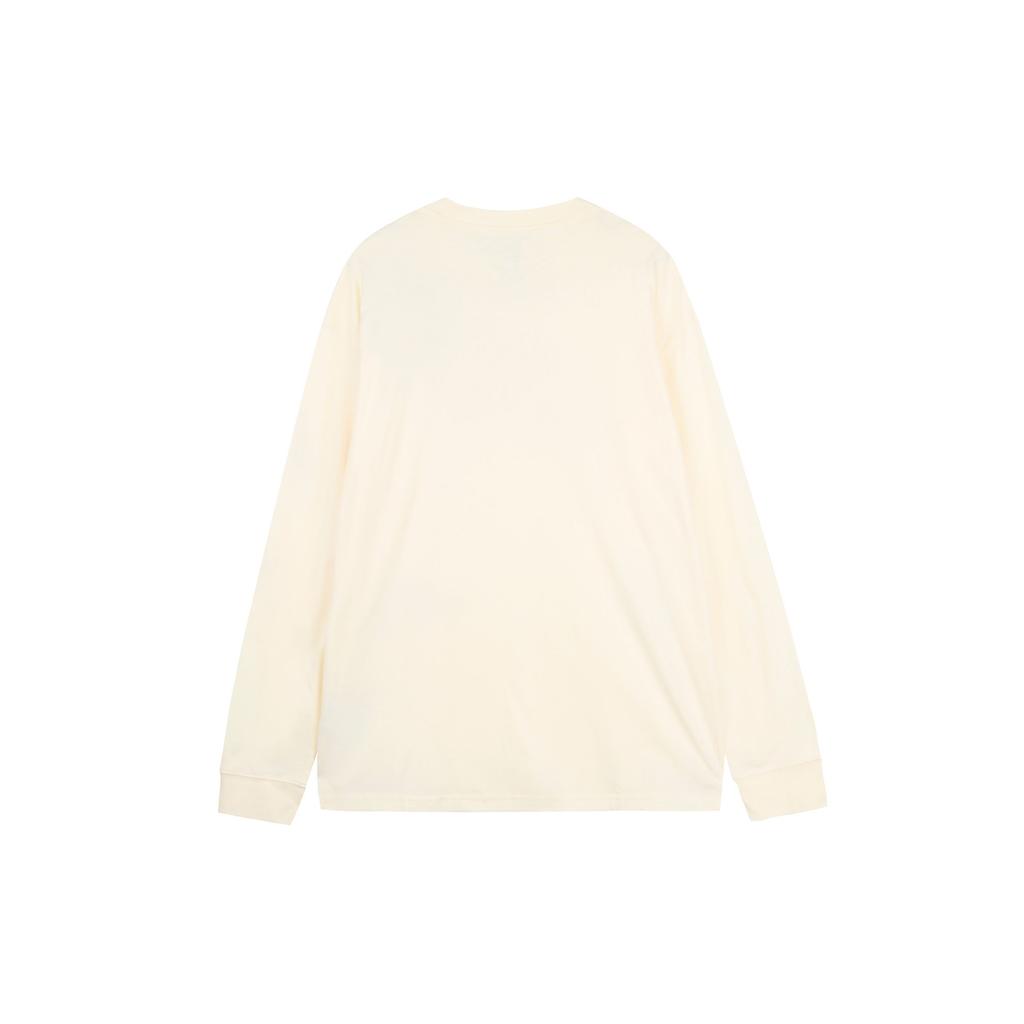 Nike SB Logo Print Ribbed Crew Neck Long Sleeve T-Shirt Men Tops Coconut-Milk FQ7682-113