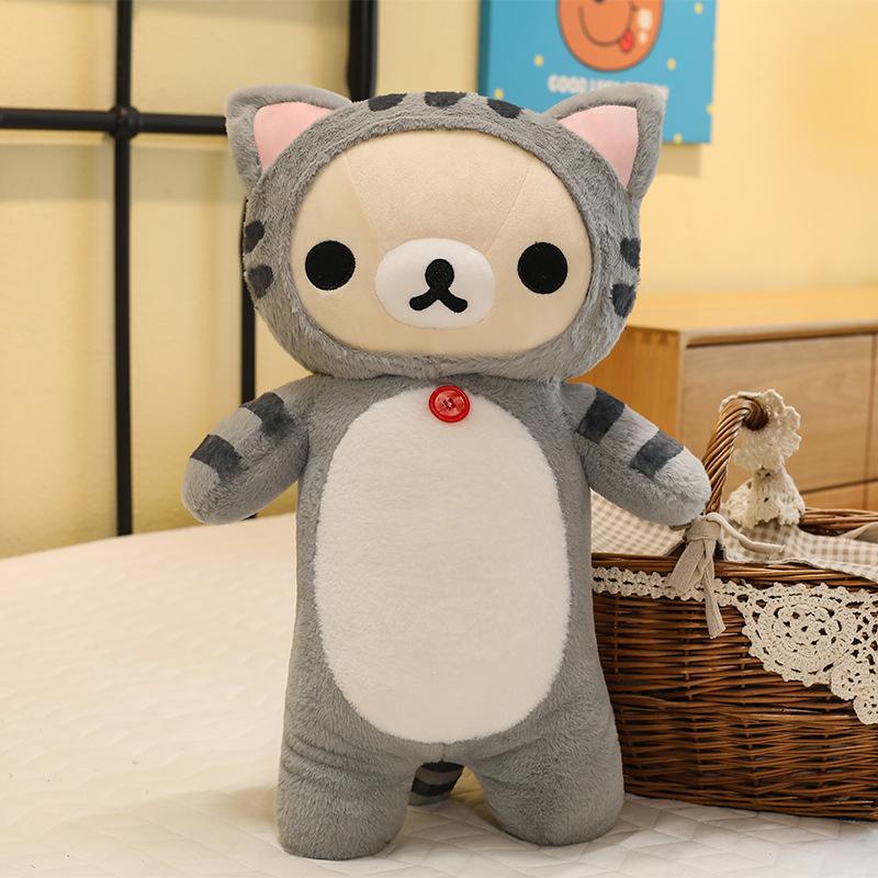 

Transform into a tiger pattern station board, easy bear doll, cute creative plush toy, children s soothing rag doll, sleeping doll 40cm0.3KG