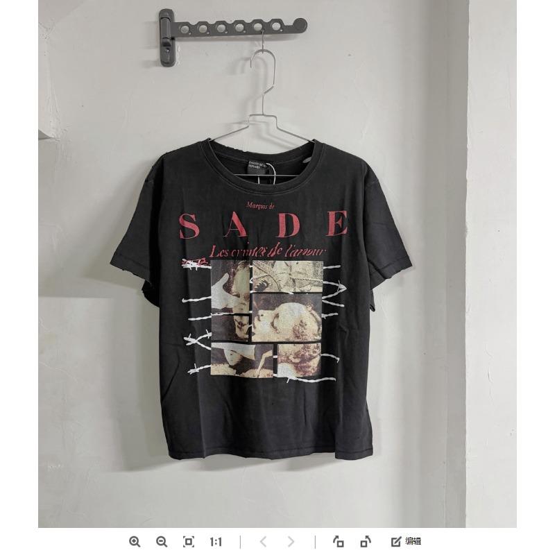 Letter printing retro portrait American tide brand loose men's and women's casual short-sleeved T-shirt tide