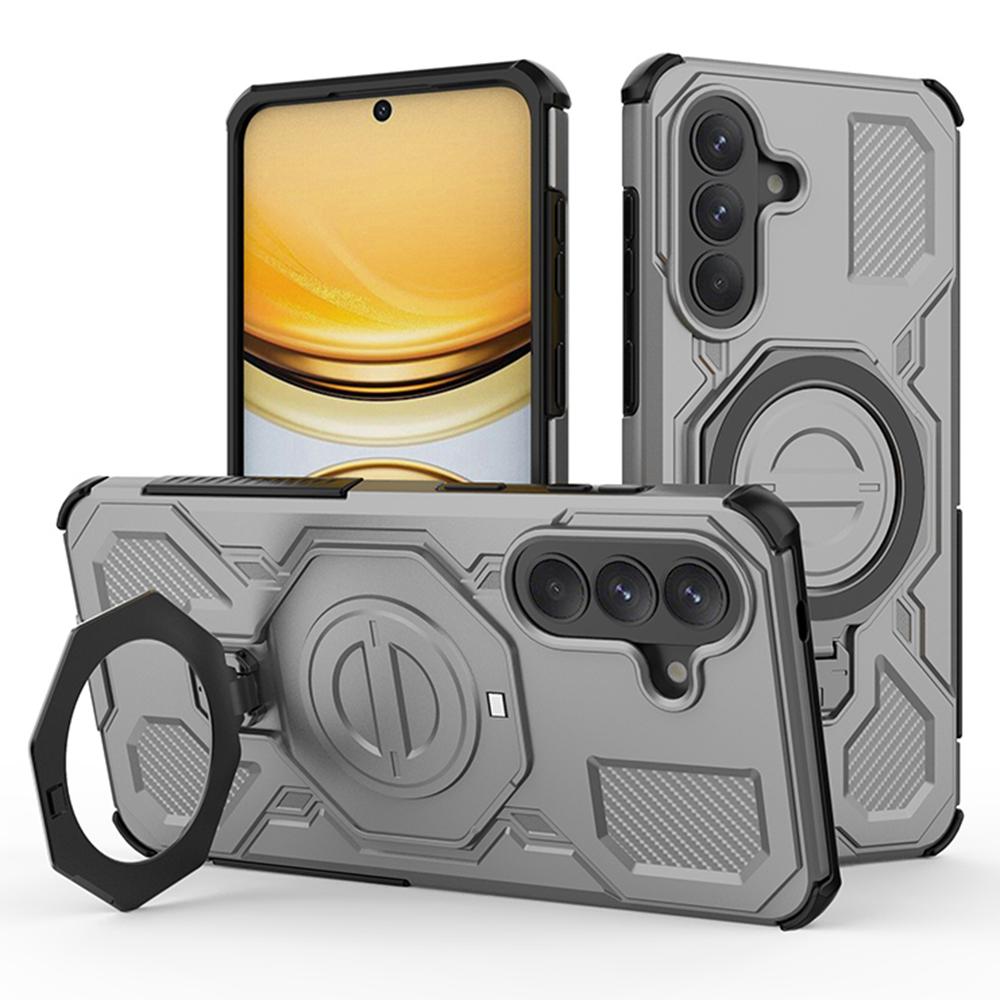 For Samsung Galaxy A57 5G Magnetic Case Rotating Metal Kickstand Shockproof PC + TPU Phone Back Cover