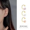Clip per orecchio in argento sterling S925 con perla Banyan Tree per donna - Orecchini alla moda a forma di U per orecchie non forate