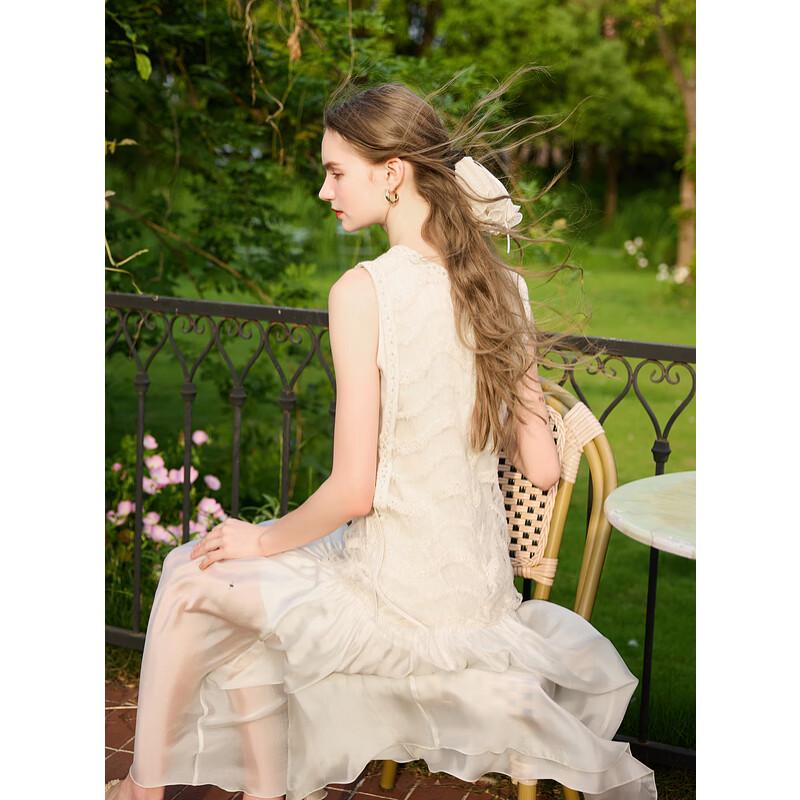 

Sancai 2025 Summer Round Neck A-Line Vest Dress L