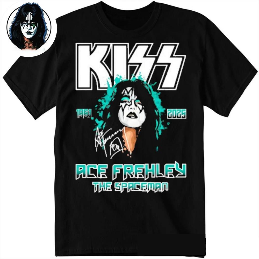 R.I.P Ace Frehley s Kiss 1951-2025 The Spaceman Signature T-Shirt BL578 Unisex T-Shirt M