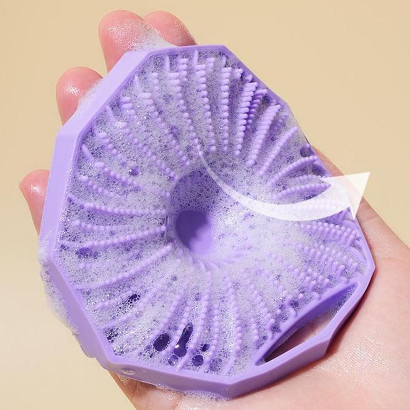 Soft Silicone Exfoliating Brush Cleanser Manual Body Cleansing Scrubber Shower Gentle Massage Bath Brush Bathroom Accessorie
