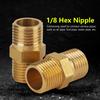 20 Pcs 18 BSP To 18 BSP External Thread Brass Pipe Hex Nipple Fitting Quick Adapter