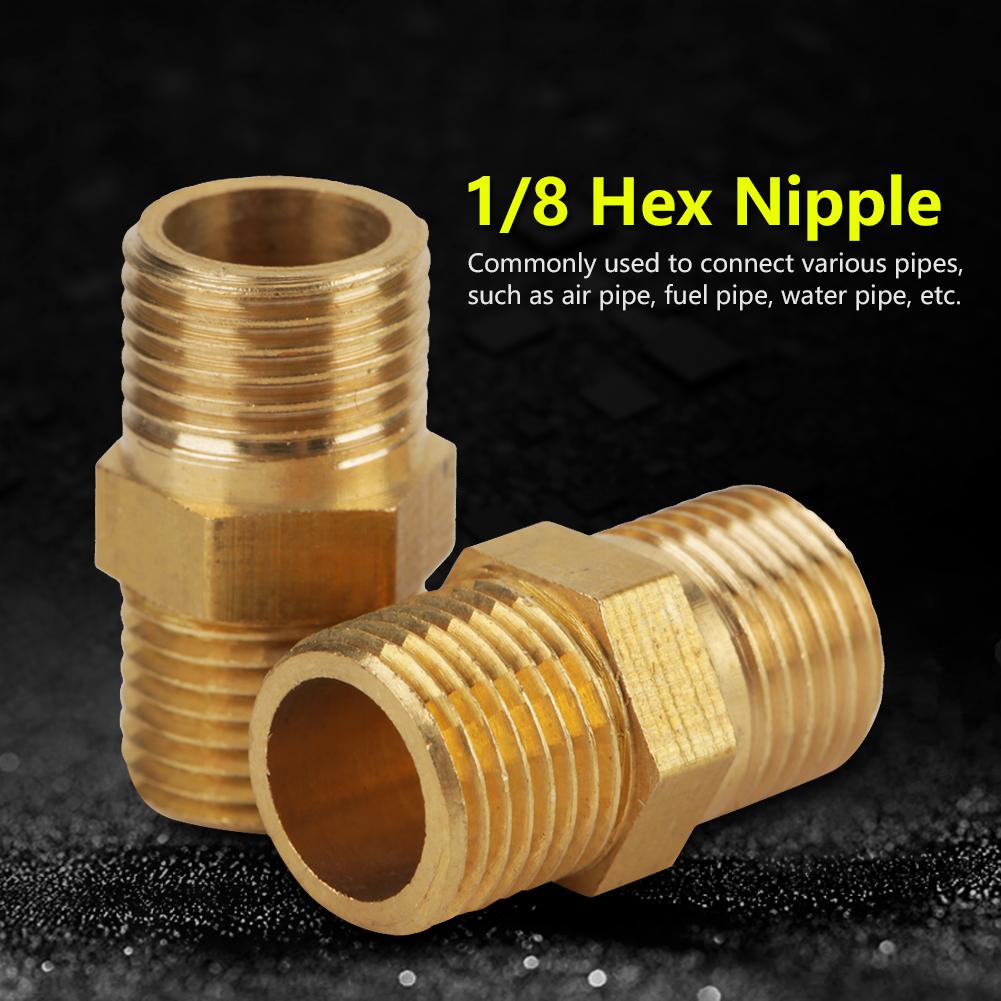 20 Pcs 18 BSP To 18 BSP External Thread Brass Pipe Hex Nipple Fitting Quick Adapter