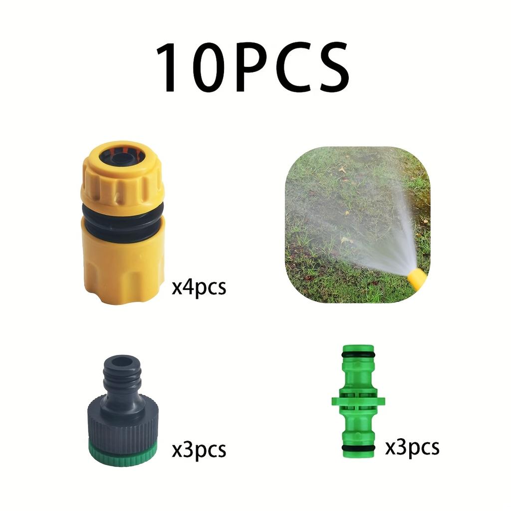 10Pcs Garden Faucet Connectors 1/ 2inch Water Pipe Fittings - Set With Threaded Connectors And Water Pipe Connectors, Extension Connection
