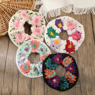 Stricken Häkeln Haarseile Scrunchies Damen Frühling Elastisches Haarband Gummi Blume Frbic Kopfschmuck Gummibänder Haarschmuck