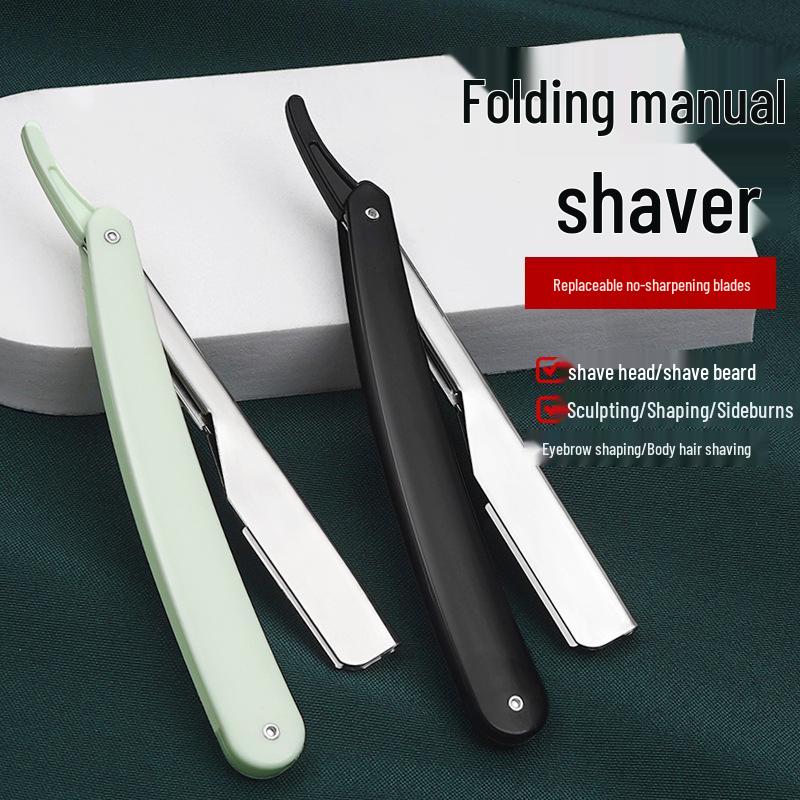 Vintage Razor Shaving Knife: Facial & Head Shaver, Hair Clipper, Beard Scraper with Replaceable Blade