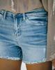European & American Women's Handmade Ripped Light Blue Loose Denim Shorts