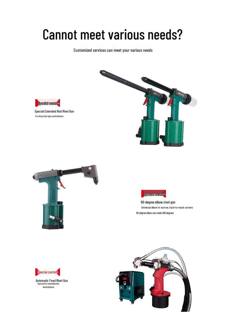 Taiwan Industrial-Grade Automatic Pneumatic Rivet Gun for Aluminum & Stainless Steel Rivets