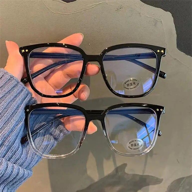 Gjennomsiktig datamaskinbrilleinnfatning Kvinner Menn Anti-blått lys firkantet briller Blokkeringsbriller Optisk brillebrille