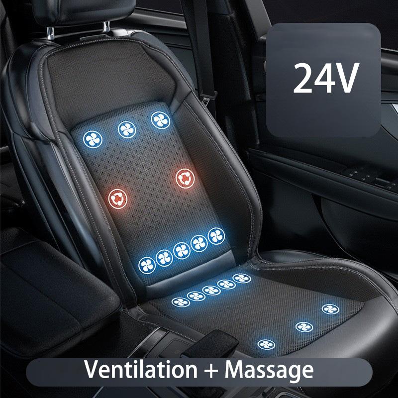 12V/24V Car Summer Cool Air Seat Cushion Car Massage Cushion Auto Comfortable Cool Ventilation Seat Mat Interior Accessories
